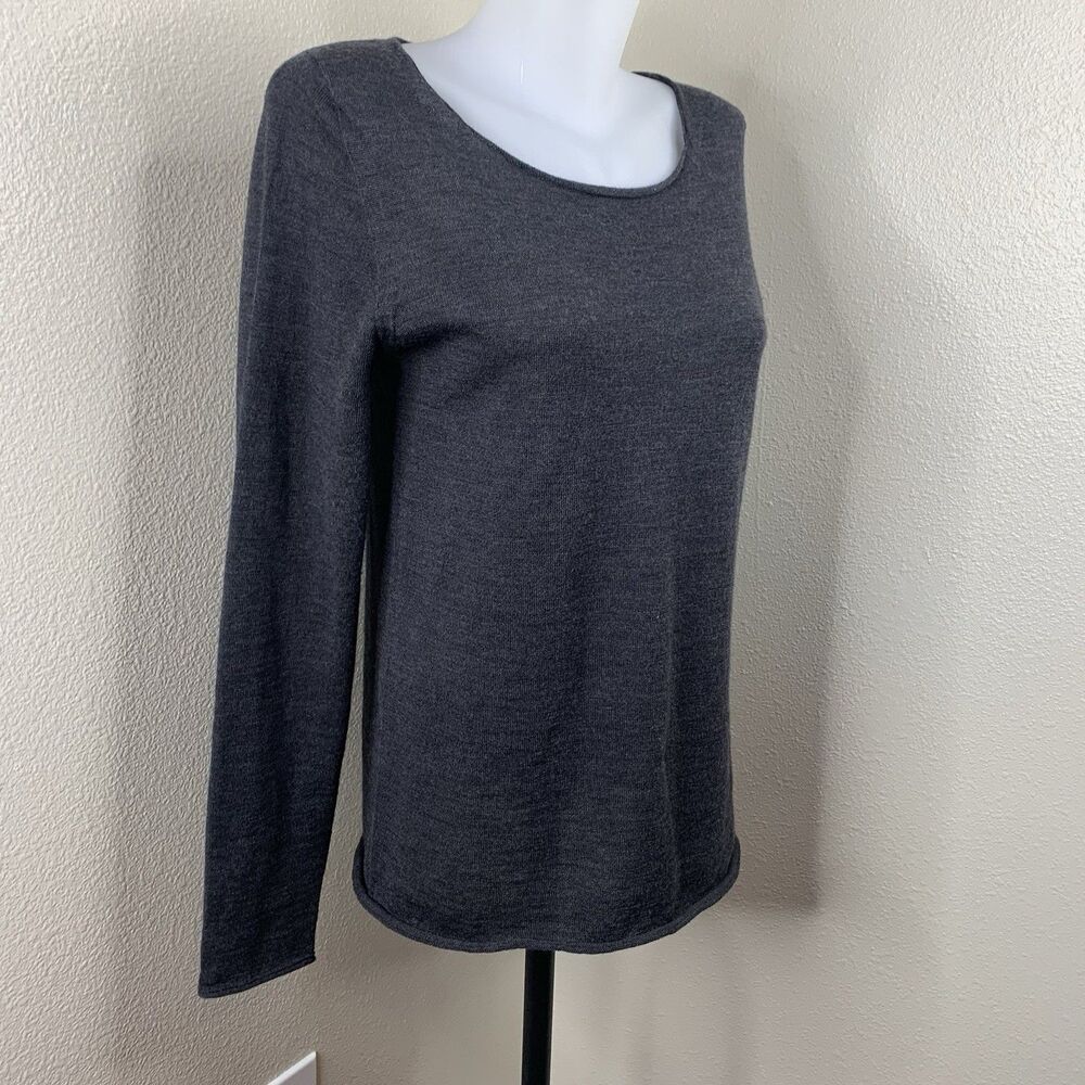 Beautiful UK Designer Celtic & Co Dark Gray 100% Merino Wool Jumper Sz S *notes